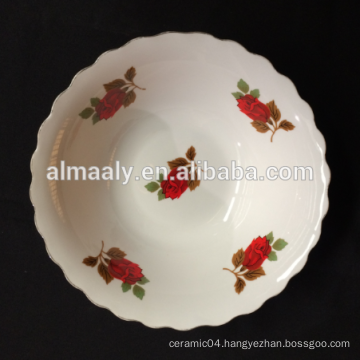 porcelain salad bowl with 4 decal ceramic salad bowl